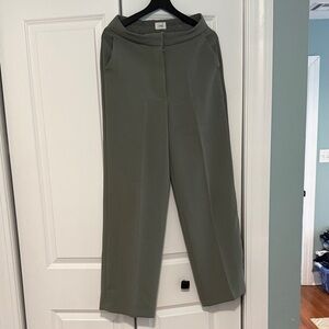 Aritzia Olive Wide-Leg Trousers